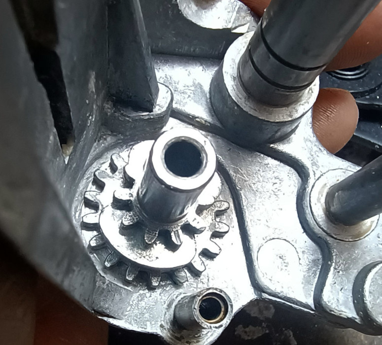 First two gears inserted.