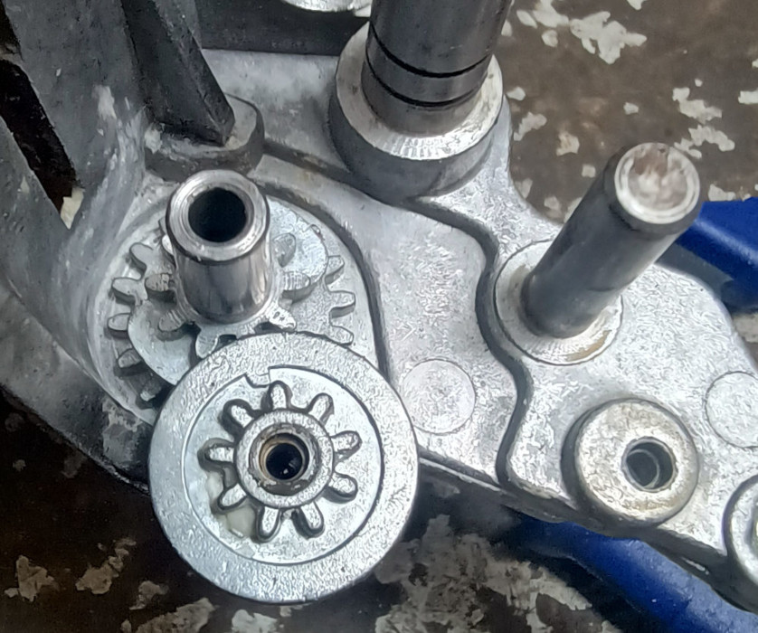First two gears inserted.
